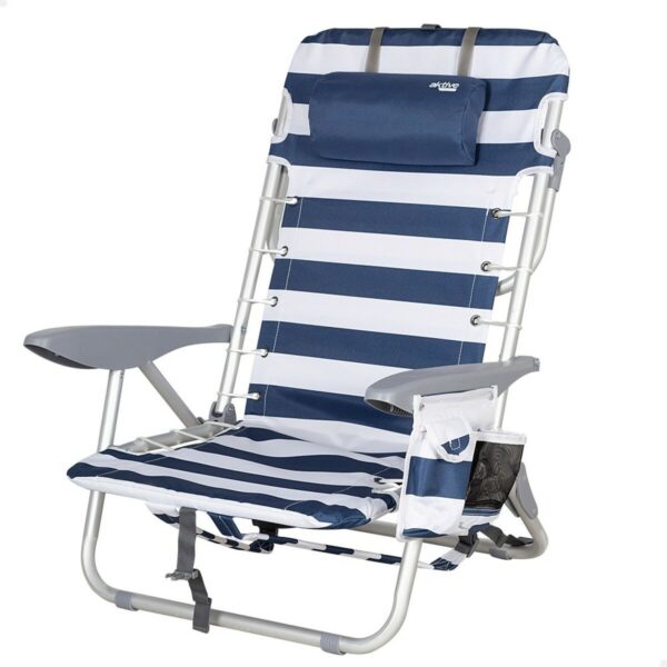 Strandstuhl Aktive Blau Weiß 50 x 76 x 45 cm (2 Stück) – Bild 2