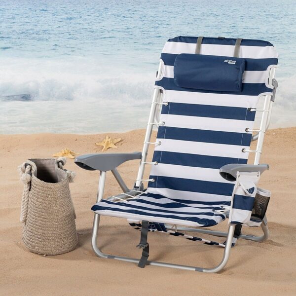 Strandstuhl Aktive Blau Weiß 50 x 76 x 45 cm (2 Stück) – Bild 3