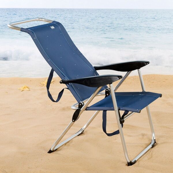 Strandstuhl Aktive Marineblau 47 x 108 x 59 cm (2 Stück) – Bild 6