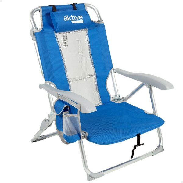 Strandstuhl Aktive Blau Weiß 49 x 78 x 56 cm (2 Stück) – Bild 2