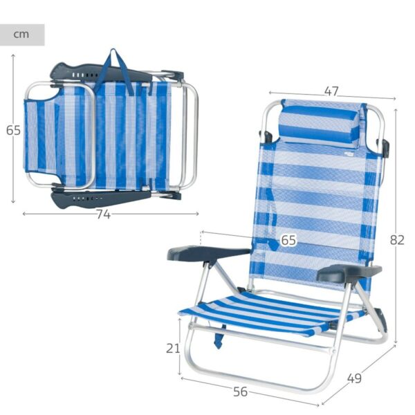 Strandstuhl Aktive 47 x 82 x 49 cm (2 Stück) – Bild 5