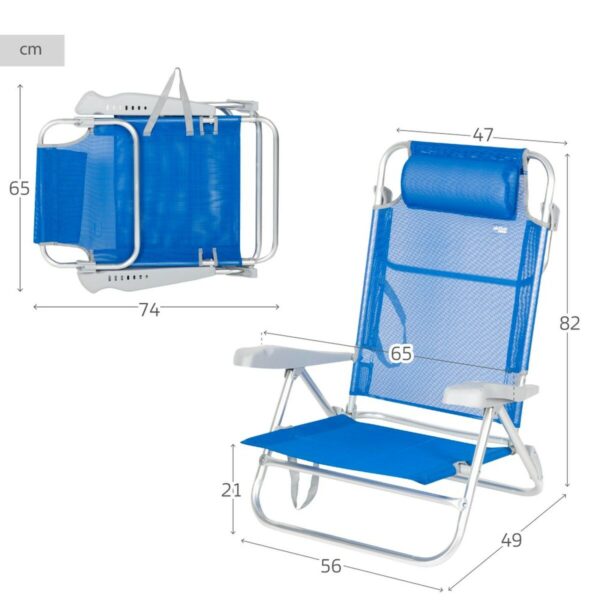Strandstuhl Aktive 47 x 82 x 49 cm (2 Stück) – Bild 3