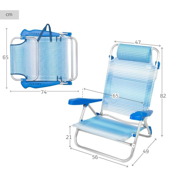 Strandstuhl Aktive 47 x 82 x 49 cm (2 Stück) – Bild 5