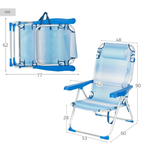 Strandstuhl Aktive 48 x 90 x 60 cm (2 Stück) – Bild 5