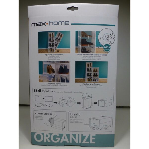 Stapelbarer Schuhkarton Max Home Polypropylen ABS 25 x 18,5 x 35 cm (4 Stück) – Bild 7