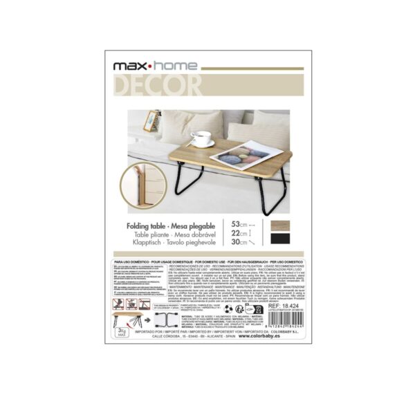 Klapptablett für das Bett Max Home Holz Stahl Melamine 53 x 22 x 30 cm 2 Stück – Bild 8