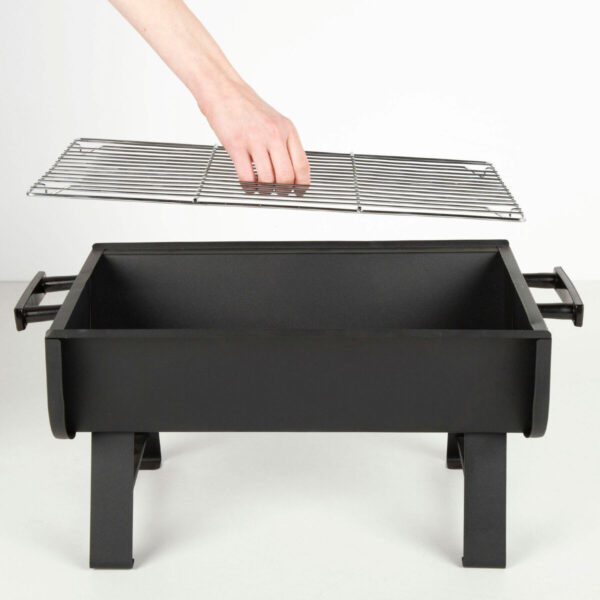 Grill Tragbarer Aktive Stahl 45 x 25 x 30 cm Schwarz (2 Stück) – Bild 4