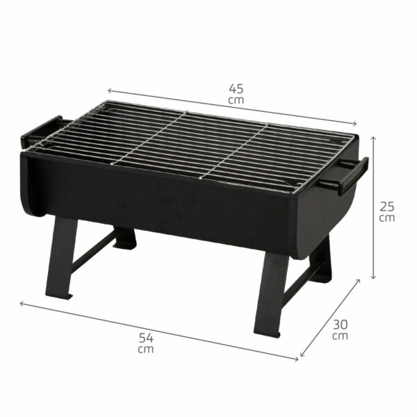 Grill Tragbarer Aktive Stahl 45 x 25 x 30 cm Schwarz (2 Stück) – Bild 5
