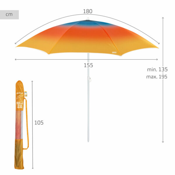 Sonnenschirm Aktive Bunt 180 x 195 x 180 cm (6 Stück) – Bild 5