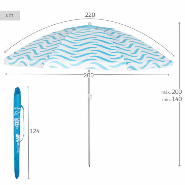 Sonnenschirm Aktive Blau Ø 220 cm 220 x 200 x 220 cm (6 Stück) – Bild 5