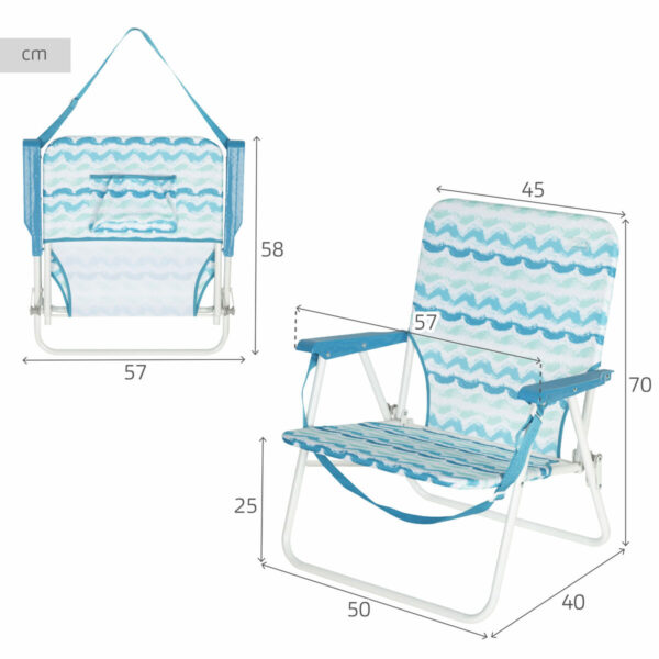 Strandstuhl Aktive 45 x 70 x 40 cm (2 Stück) – Bild 5