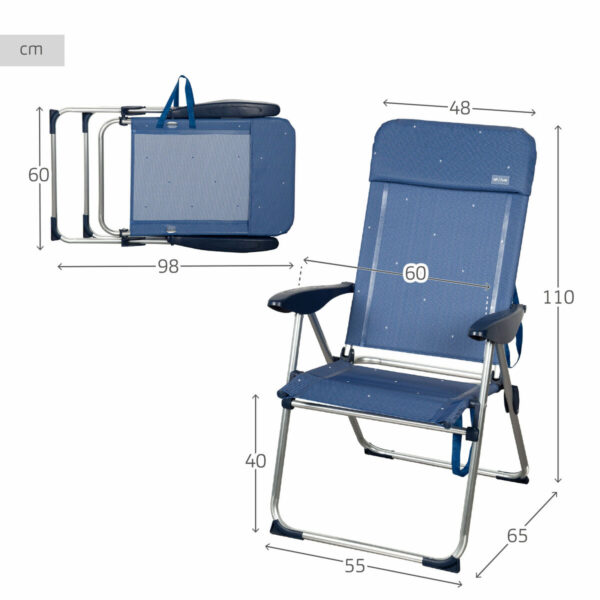 Strandstuhl Aktive 48 x 110 x 65 cm (2 Stück) – Bild 5