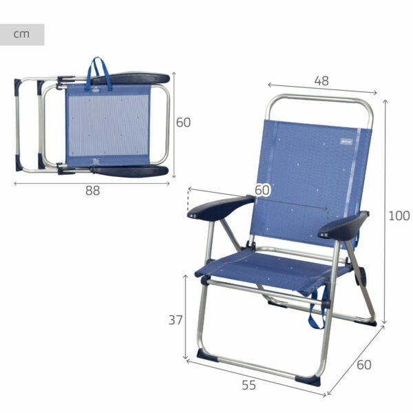 Strandstuhl Aktive 48 x 100 x 60 cm (2 Stück) – Bild 5