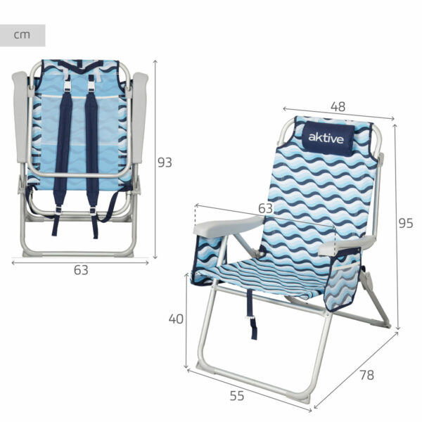 Strandstuhl Aktive 48 x 95 x 78 cm (2 Stück) – Bild 5