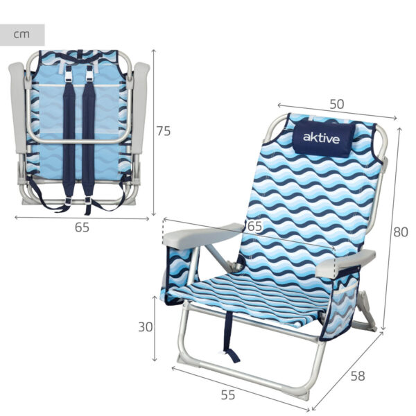 Strandstuhl Aktive 50 x 80 x 58 cm (2 Stück) – Bild 5