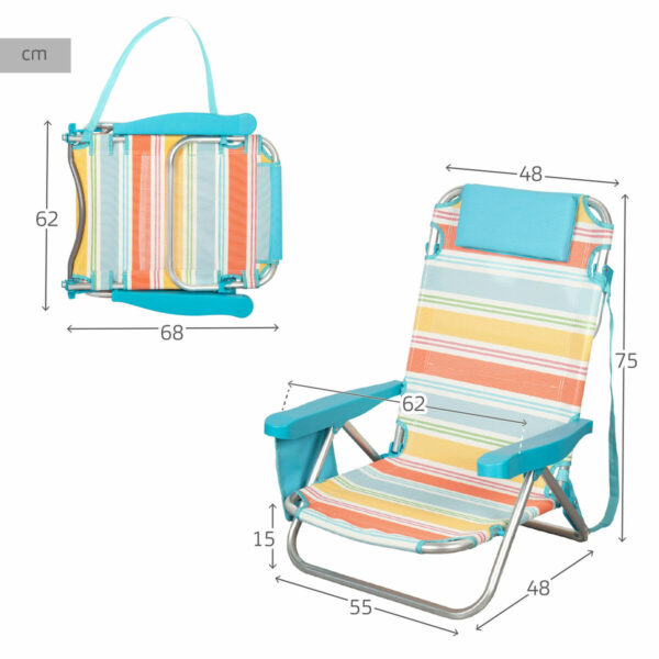 Strandstuhl Aktive 48 x 75 x 48 cm (2 Stück) – Bild 5