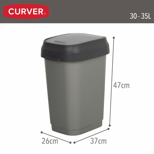 Mülltonne Curver Dunkelgrau Kunststoff 35 L (6 Stück) – Bild 5