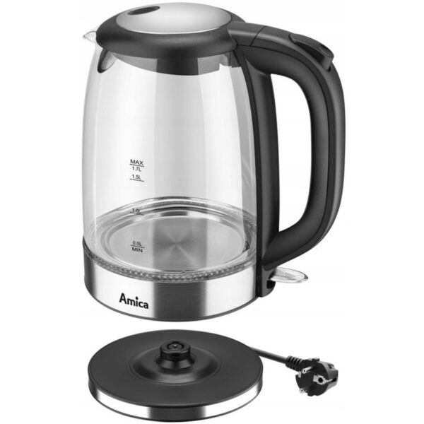 Wasserkocher Amica KD 2050G Schwarz Durchsichtig Glas Kunststoff 2200 W 1,7 L – Bild 2