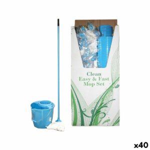 Eimer und Mopp-Set La Mopperia Blau (40 Stück)