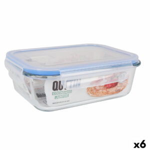 Lunchbox hermetisch Quttin Durchsichtig rechteckig 1L (6 Stück)