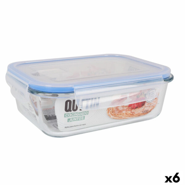 Lunchbox hermetisch Quttin Durchsichtig rechteckig 1L (6 Stück)