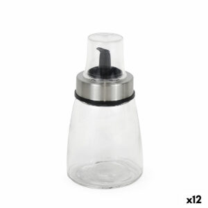 Ölfläschchen Quttin Durchsichtig Silberfarben Glas 200 ml 6,5 x 6,5 x 12,5 cm (12 Stück)