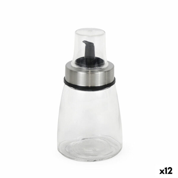 Ölfläschchen Quttin Durchsichtig Silberfarben Glas 200 ml 6,5 x 6,5 x 12,5 cm (12 Stück)
