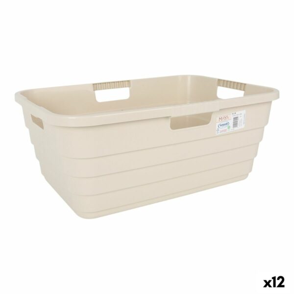 Wäschekorb Tontarelli Maya Beige Kunststoff 54,5 x 37,5 x 22 cm (12 Stück)