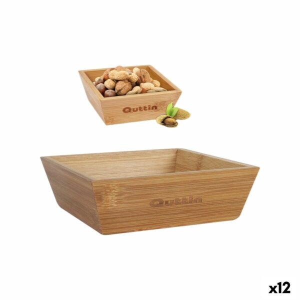 Schüssel für Vorspeisen Quttin Bambus 16 x 16 x 5 cm (12 Stück)