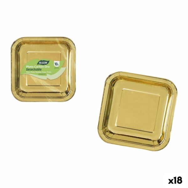 Geschirr-Set Algon Gold 23 cm 10 Stücke (18 Stück)