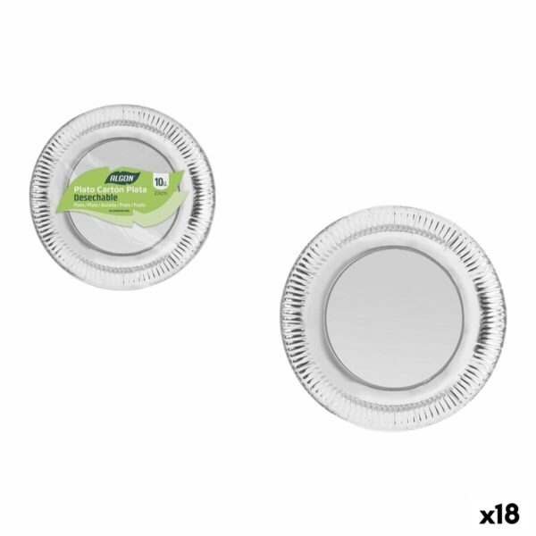 Geschirr-Set Algon Silberfarben 23 cm 10 Stücke (18 Stück)