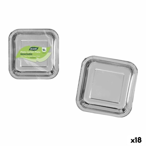 Geschirr-Set Algon Silberfarben 23 cm 10 Stücke (18 Stück)