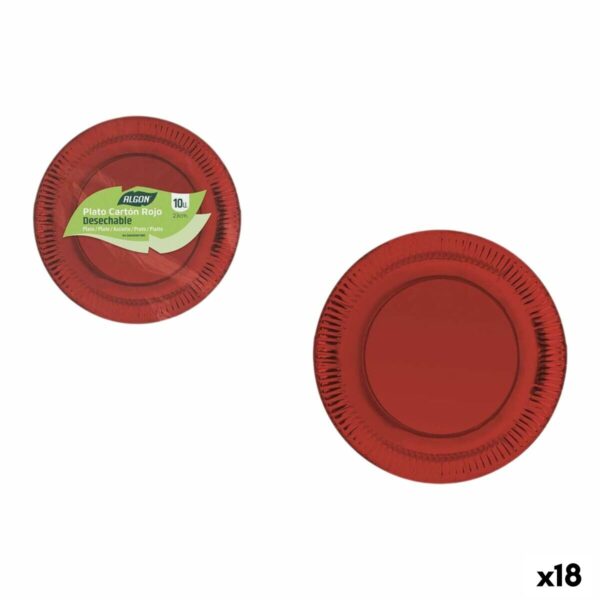 Geschirr-Set Algon Rot 23 cm 10 Stücke (18 Stück)
