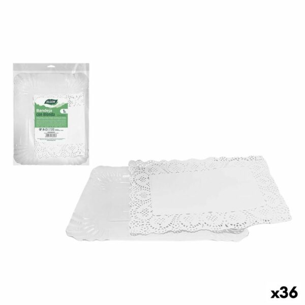 Tablett für Snacks Algon rechteckig 32 x 39 x 1 cm 32 x 39 cm (36 Stück)