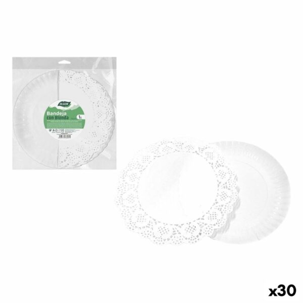 Tablett für Snacks Algon rund 35 cm (30 Stück)
