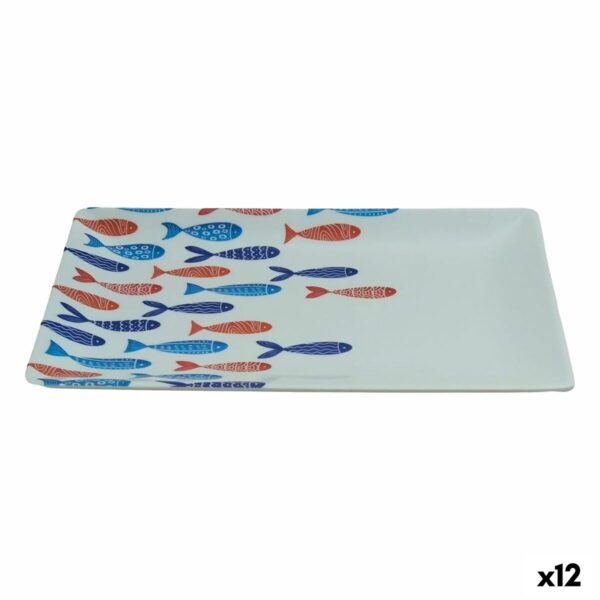 Tablett für Snacks La Mediterránea Fische 25 x 15 x 2 cm (12 Stück)
