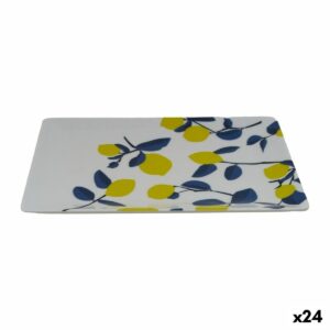 Tablett für Snacks La Mediterránea Zitronengelb 20 x 13 x 2 cm (24 Stück)