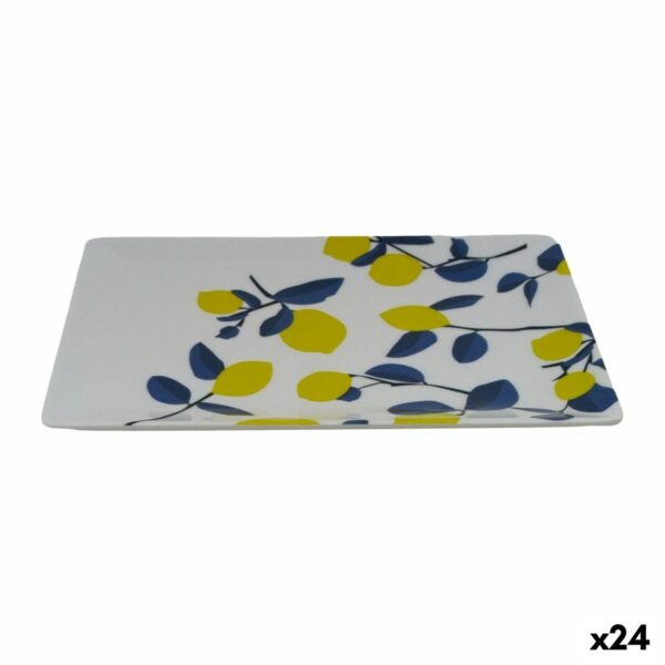 Tablett für Snacks La Mediterránea Zitronengelb 20 x 13 x 2 cm (24 Stück)