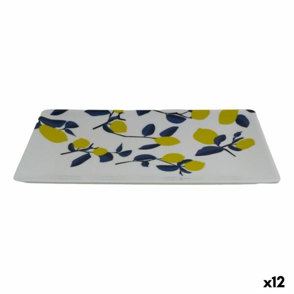 Tablett für Snacks La Mediterránea Zitronengelb 25 x 15 x 2 cm (12 Stück)