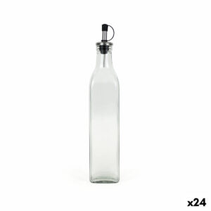 Ölfläschchen Anna Durchsichtig Silberfarben Glas 0,5 L (24 Stück)