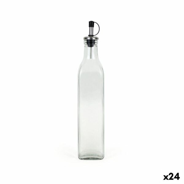 Ölfläschchen Anna Durchsichtig Silberfarben Glas 0,5 L (24 Stück)