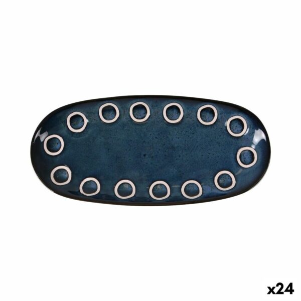 Kochschüssel La Mediterránea Almudena Blau Oval 25 x 12 x 2,2 cm (24 Stück)
