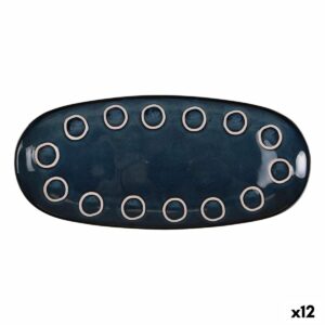 Kochschüssel La Mediterránea Almudena Blau Oval 33 x 14,8 x 2,7 cm (12 Stück)