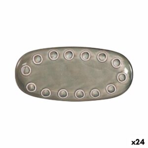 Kochschüssel La Mediterránea Almudena Grau Oval 25 x 12 x 2,2 cm (24 Stück)