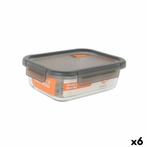 Lunchbox hermetisch MasterChef Grau Durchsichtig rechteckig 1,04 L (6 Stück)