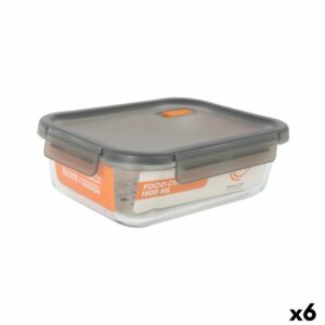 Lunchbox hermetisch MasterChef Grau Durchsichtig rechteckig 1,5 L (6 Stück)