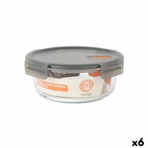 Lunchbox hermetisch MasterChef Grau Durchsichtig kreisförmig 1,3 L (6 Stück)