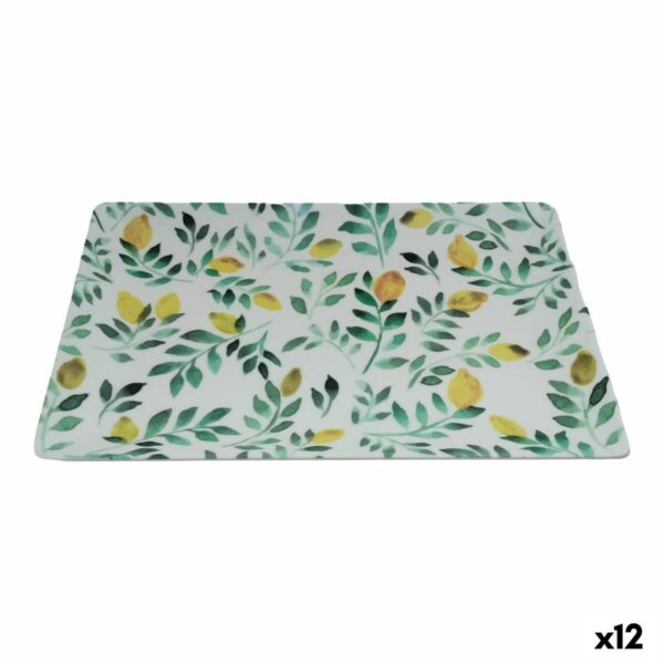 Tablett für Snacks La Mediterránea Zitronengelb 30 x 20 x 2,5 cm (12 Stück)