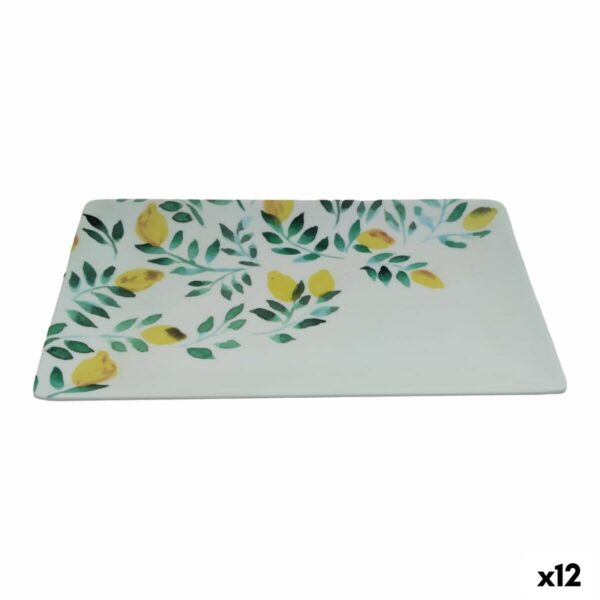 Tablett für Snacks La Mediterránea Zitronengelb 25 x 15 x 2 cm (12 Stück)