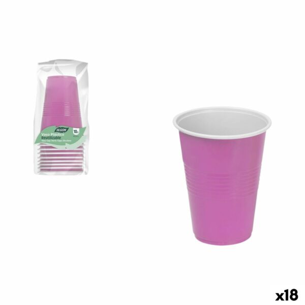 Gläserset Algon Rosa 450 ml 10 Stücke (18 Stück)